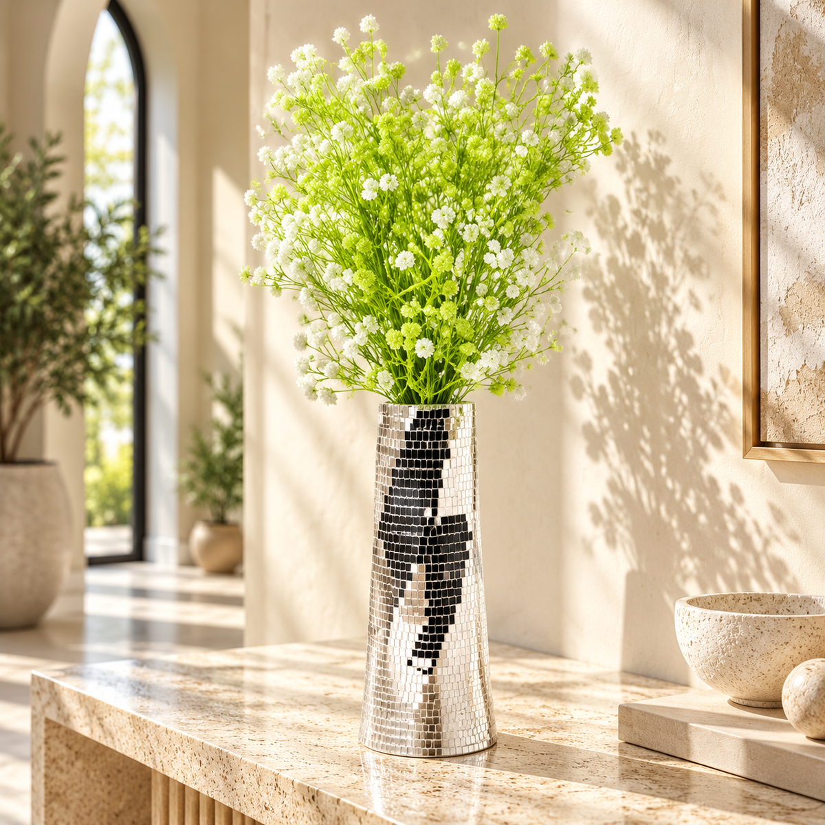 Disco Mirror Decorative Vase for Modern Home Decor